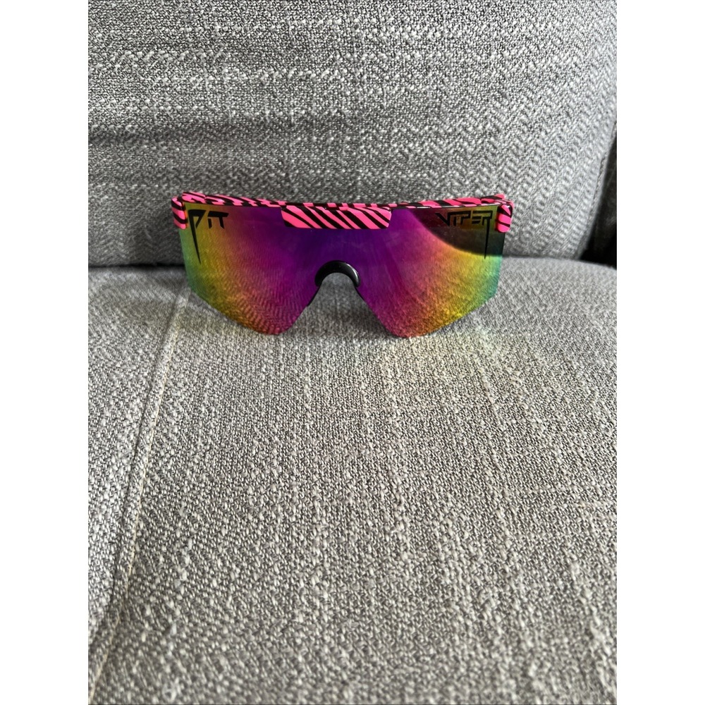 Pit Viper Pink Black Frame Stripe Polarized Adjustable Sunglasses